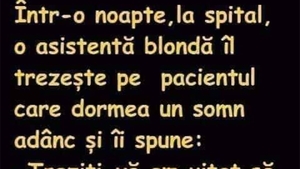 BANCUL ZILEI | Asistenta blondă și pacientul adormit