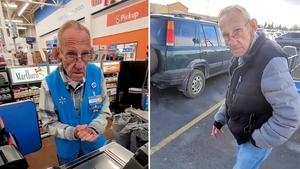 Povestea fabuloasă a bătrânului din imagine. La 82 de ani, lucra casier într-un supermarket. Ireal cum l-a "pensionat" un client