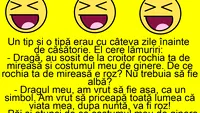 BANC | Discuție cu câteva zile înaintea nunții: Dragă, de ce rochia ta de mireasă e roz?