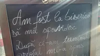 Mesajul viral scris pe tăblița de intrare al unui restaurant! Clienții au izbucnit în râs când au citit