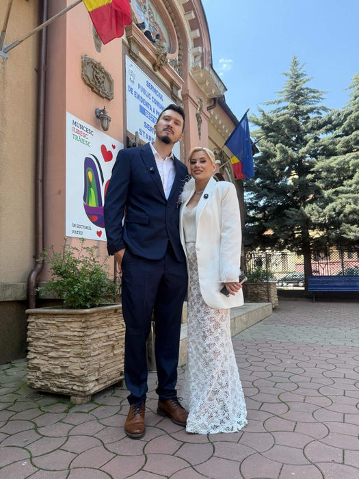 Anisia Gafton și Serghei s-au căsătorit! Primele imagini de la cununia civilă a celor doi comedianți