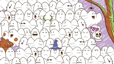 Test de perspicacitate | Numai geniile adevărate văd ursul polar ascuns între fantome, în 20 de secunde