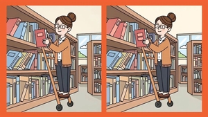 TEST IQ | Identificați 3 diferențe între bibliotecara din dreapta și cea din stânga!