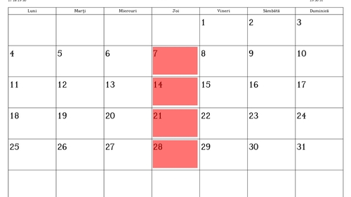 Test de inteligență | Care este numărul maxim de zile de joi care pot fi în același an calendaristic?