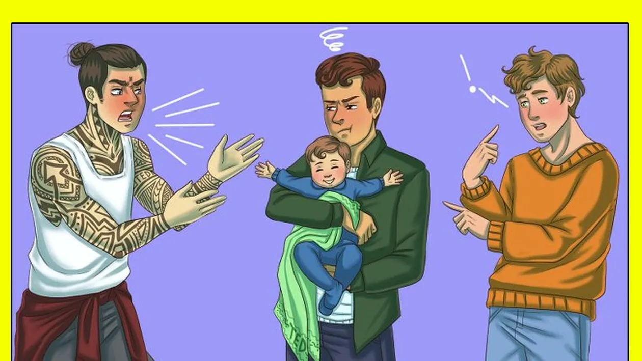 TEST IQ | Unul dintre acești 3 bărbați este tatăl copilului din imagine. Care?