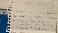 Conversație hilară prin bilețele între locatarii unui bloc din Sectorul 2: „Și noi avem nevoie să ne spălăm”