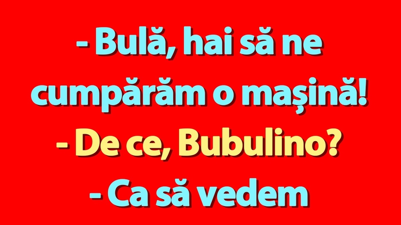 BANC | Bulă, Bubulina și noua mașină