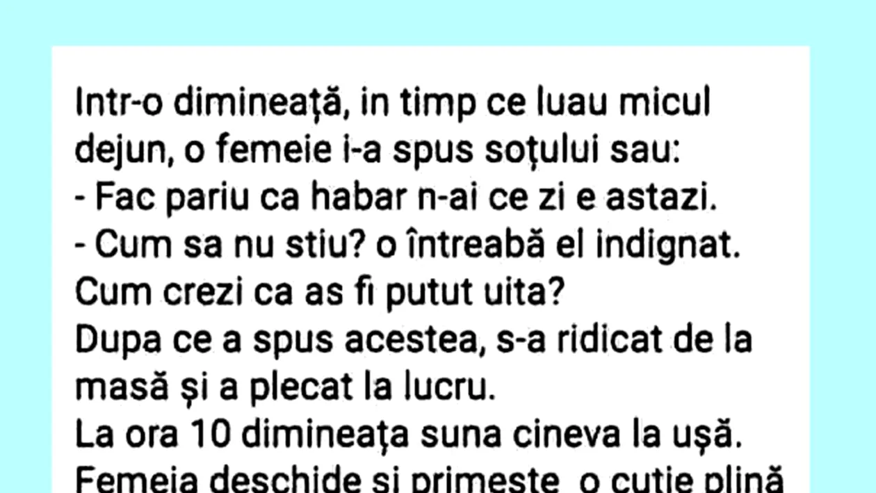 BANCUL ZILEI | Habar n-ai ce zi este astăzi
