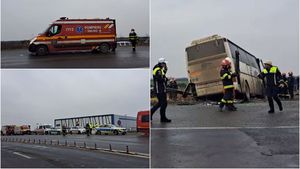 Accident terifiant în județul Timiș, la Sânandrei. S-a activat planul roșu de intervenție, după ce 18 persoane au rămas încarcerate