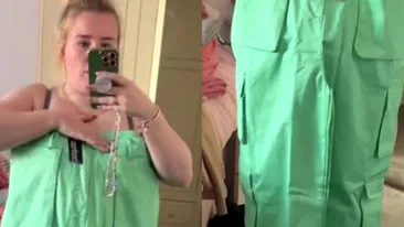 VIDEO | O tânără de 27 de ani și-a comandat online o pereche de pantaloni. Când a primit coletul, să cadă din picioare