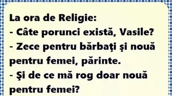 BANCUL ZILEI | La ora de religie: „Câte porunci există, Vasile?”