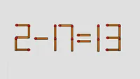Test de inteligență | Corectați 2 - 17 = 13,  mutând un singur chibrit