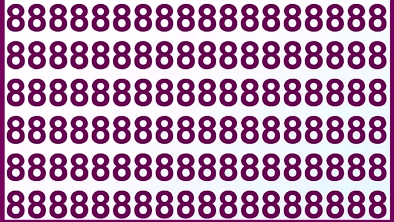 Test de inteligență | În acest șir de numere '8' se ascunde un intrus. Găsește-l 10 secunde!
