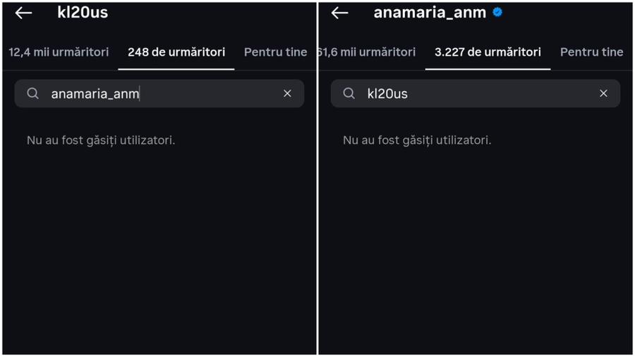 Conturile lui Claudiu și a Anamariei/ sursa foto: Instagram