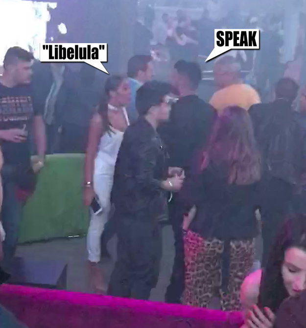 "Libelula" şi Speak au stat în permanenţă unul lângă celălalt şi au plecat împreună de la petrecere