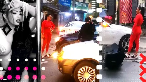 Larisa Bercea, implicată într-un accident pe o stradă din București. Primele imagini după impactul violent  | VIDEO