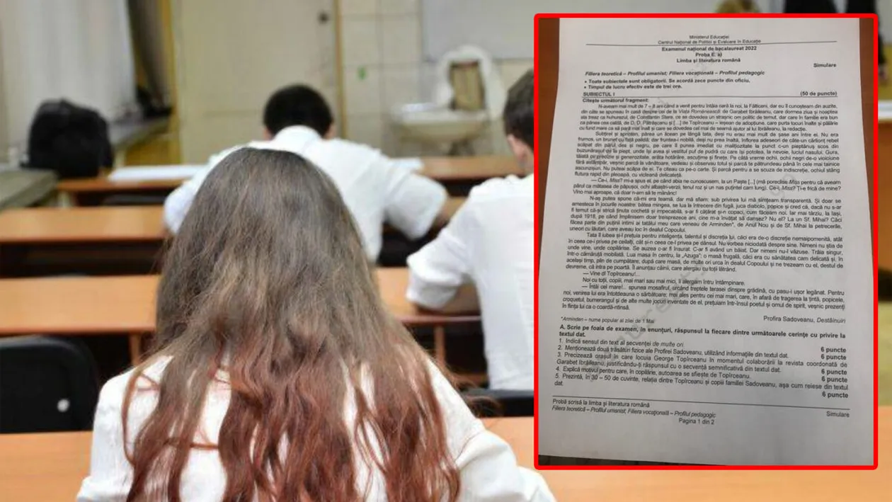 Bacalaureat 2022 | Subiectele și baremul la limba și literatura română, proba obligatorie de la BAC de luni, 20 iunie