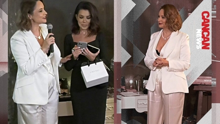 Andreea Marin și Simona Pătruleasa, în „duel” black & white. Cele două celebre prezentatoare TV au „răvășit” asistența la ultima apariție mondenă