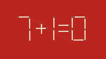 TEST IQ | Mutați un singur chibrit pentru a corecta egalitatea 7+1=0