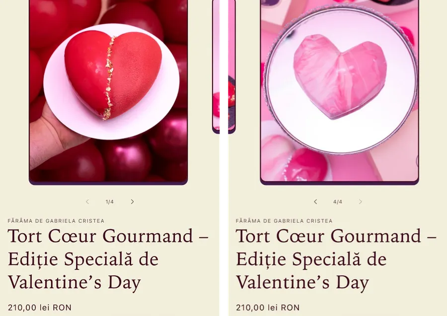 Torturile Gabrielei Cristea pentru Valentine s Day. Sursă foto: fărâmă.ro