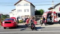 Grav accident pe DN1. Un motociclist a fost lovit în plin de un autoturism