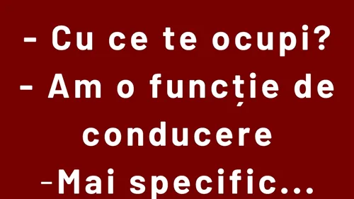 Bancul sfârșitului de săptămână | Funcție de conducere