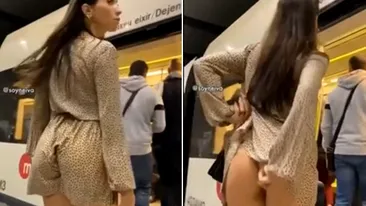 Cum a fost filmată tânăra din imagine intrând în metrou! Ceilalți călători au crezut că nu văd bine