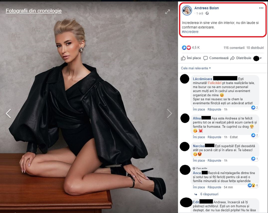 Andreea Bălan, mesaj cu subînțeles după ce s-au înmulțit informațiile despre divorț. Ce sfaturi a primit artista