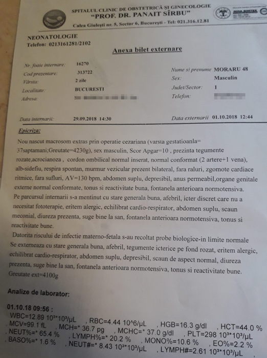 Mama unui nou-născut susține că numărul bebelușilor contaminați la maternitatea Giulești este mult mai mare