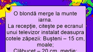 BANCUL ZILEI | O blondă se duce la munte