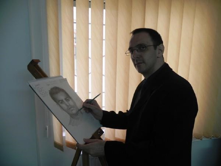 Artistul-criminalist la lucru