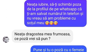 Bancul sfârșitului de săptămână | "Iubire, să-ți schimbi poza de la profilul de pe WhatsApp"
