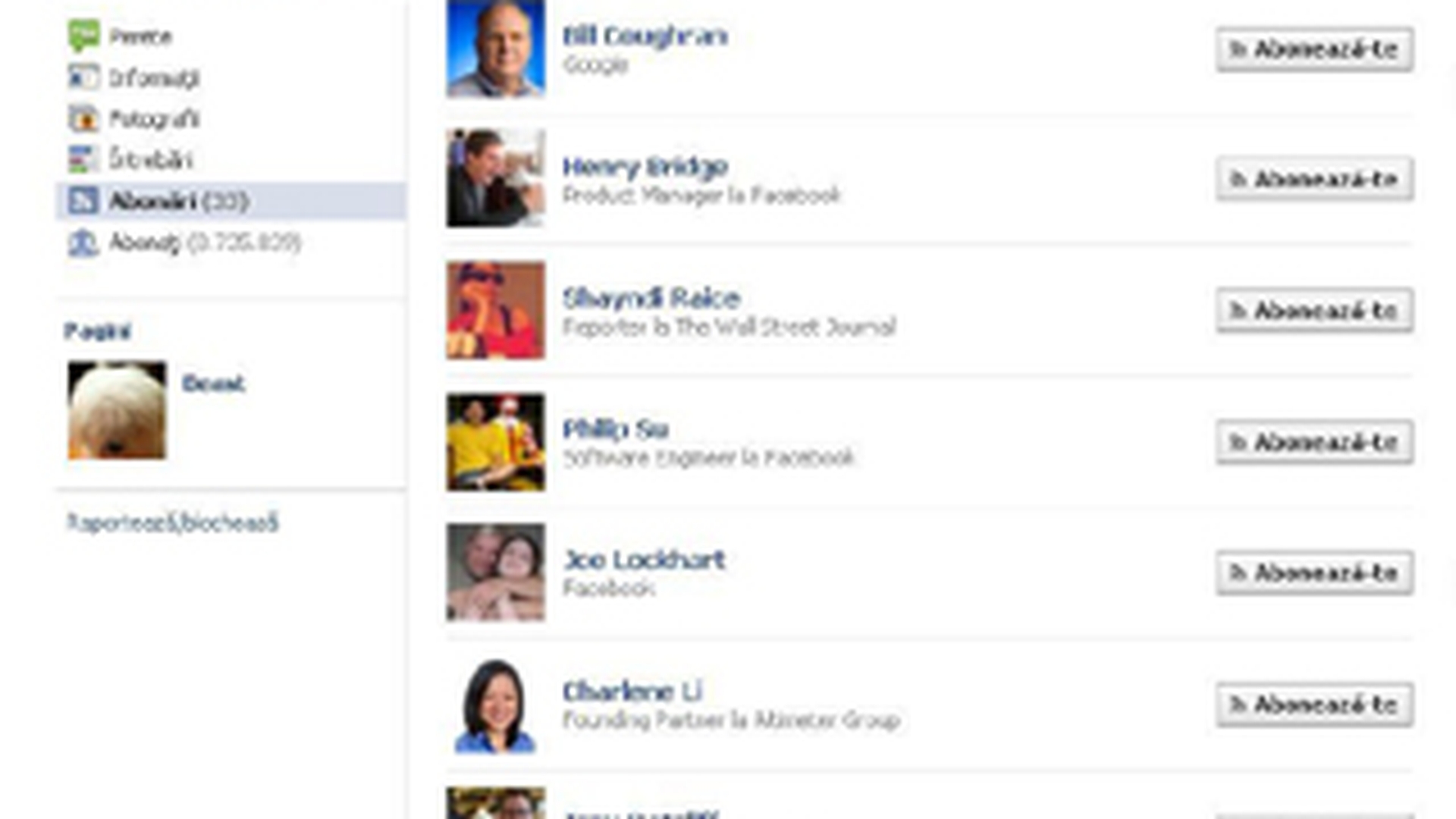 Fondatorul Facebook, Mark Zuckerberg, este abonatul unui roman pe acelasi site de socializare!