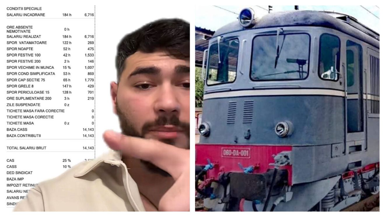 Ce salariu are Doru ca mecanic de locomotivă CFR? Tânărul și-a publicat fluturașul: „Se poate și în România”