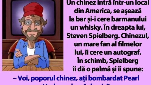 BANCUL ZILEI | Un chinez intră într-un bar din SUA și îl ia la palme pe Steven Spielberg