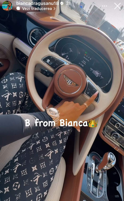 Bianca Drăgușanu, la volanul unui Bentley