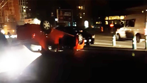 Accident grav la Timişoara! Un bărbat s-a răsturnat cu maşina, lovindu-se apoi de 4 autoturisme!