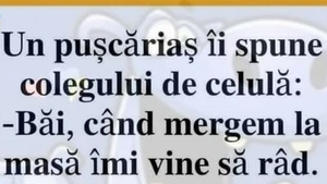 BANC | Motivul pentru care unui pușcăriaș îi vine să râdă când merge la masa