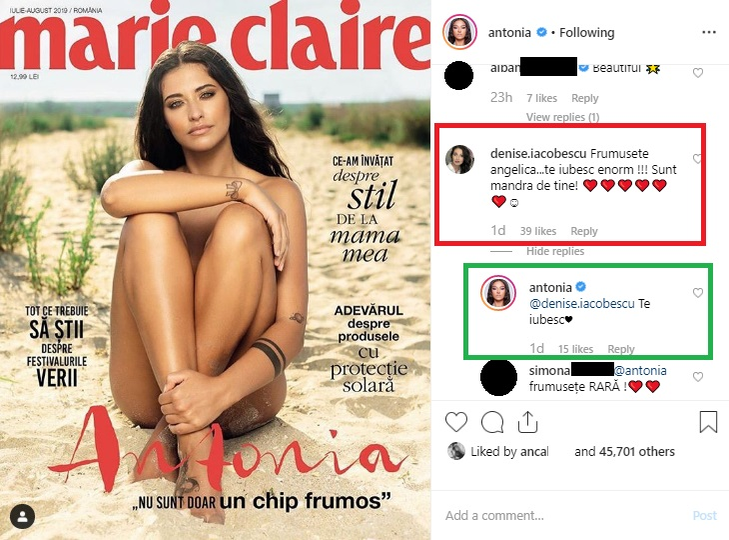 Antonia a pozat complet goală! Ce mesaj i-a trimis mama ei când a văzut imaginea