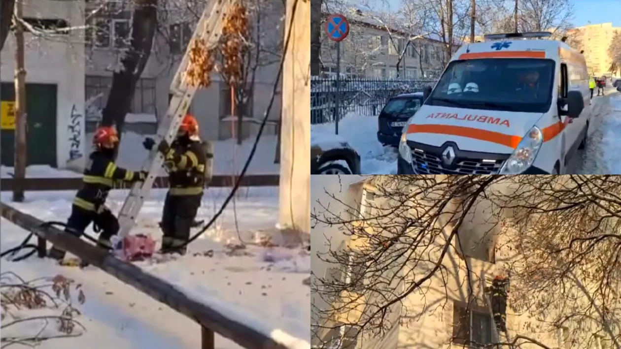 O femeie din Iași și-a aruncat copilul de un an pe geam, după ce apartamentul ei a fost cuprins de flăcări. Ulterior, a sărit și ea