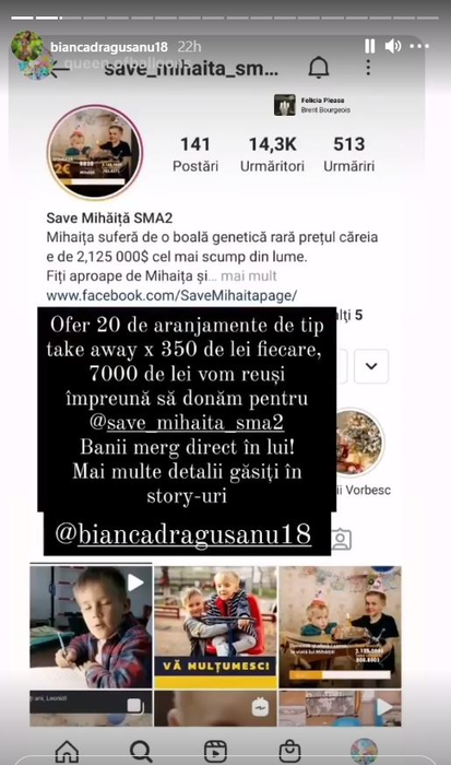 Bianca Drăgușanu s-a alăturat în misiunea de salvare a lui Mihăiță Reaboi în care se află și alte vedete de la noi, dar și persoane publice din Republica Moldova © Instagram Stories