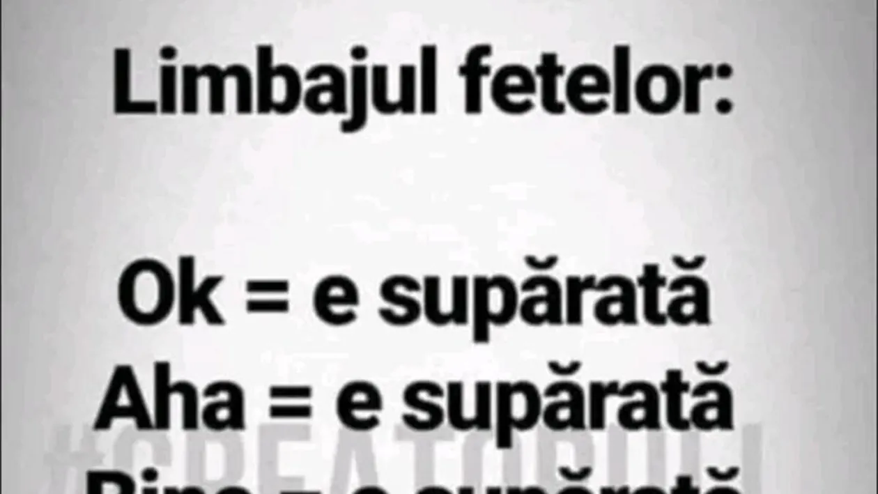 Bancul sfârșitului de săptămână | Limbajul fetelor