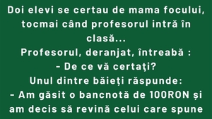 BANC | Elevii, profesorul și bancnota de 100 RON