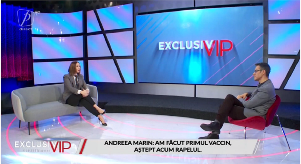 Andreea Marin, despre reacțiile adverse pe care le-a avut după vaccinul cu AstraZeneca: “Dureri de mușchi și stare de astenie generală”