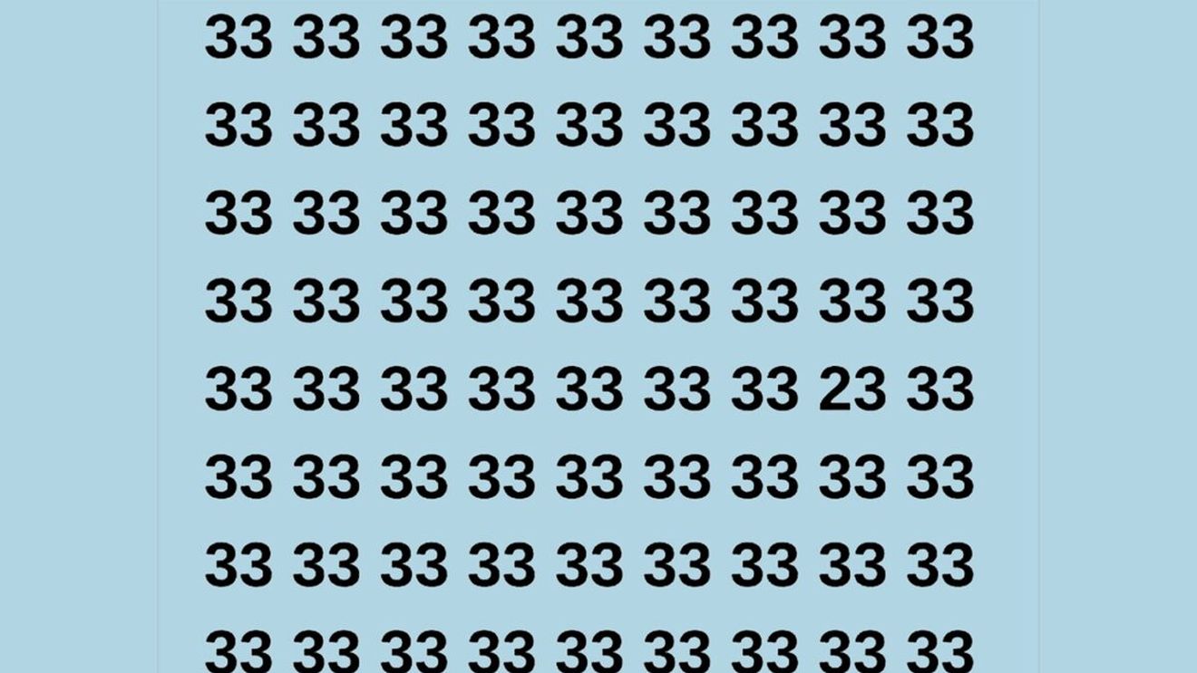 Test de perspicacitate | Nu toate numerele din imagine sunt 33. Care este cel diferit?