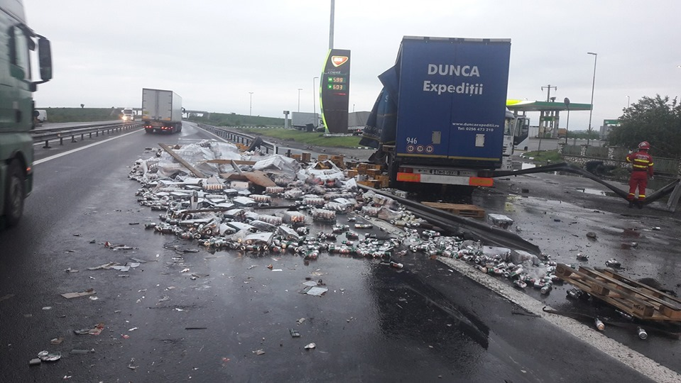 Berea s-a împrăștiat pe șosea