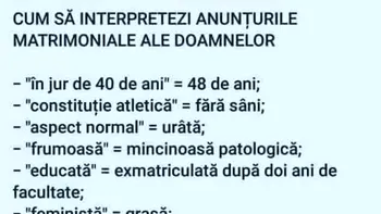 BANC | Femeile și anunțurile matrimoniale