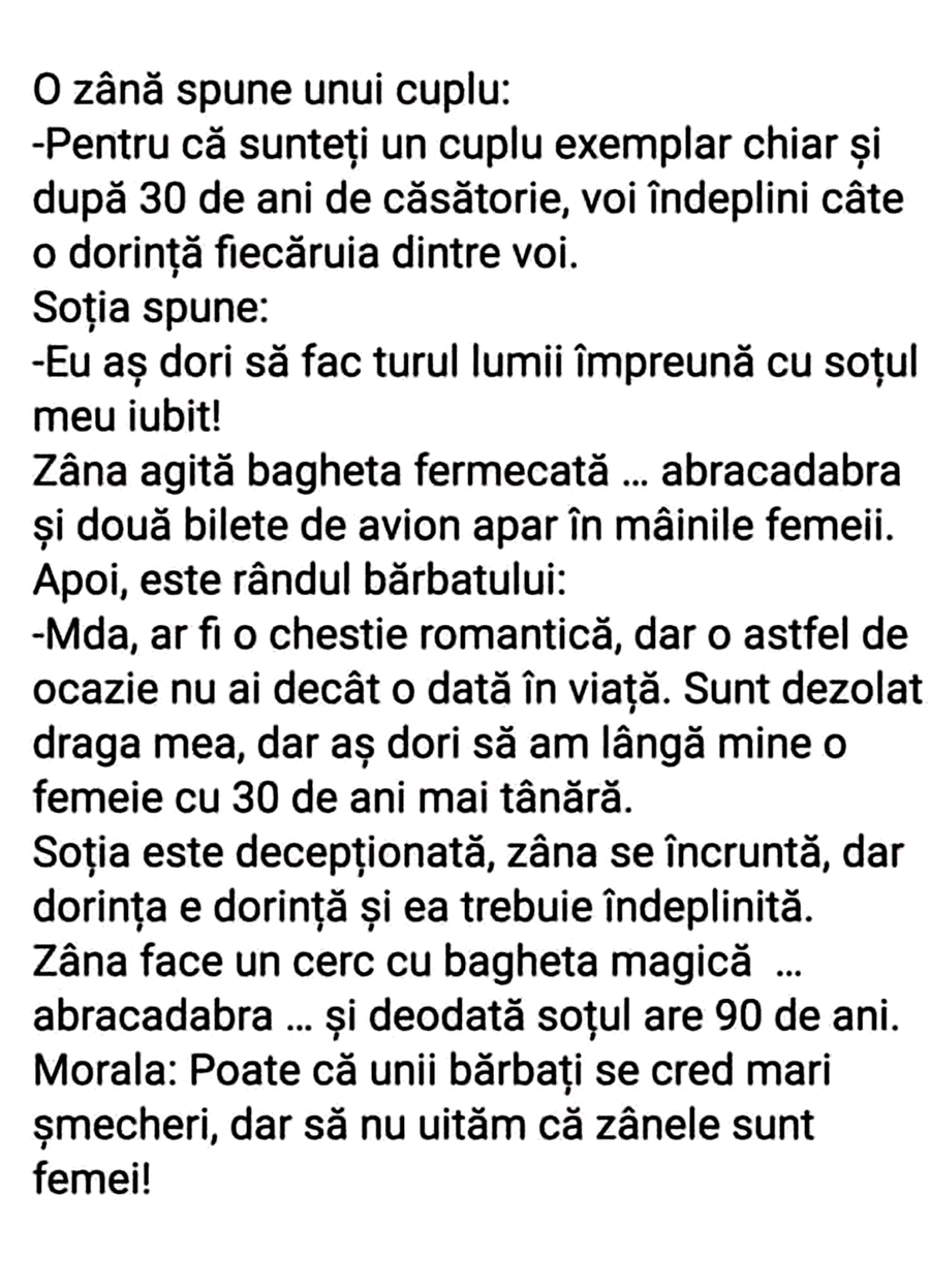 BANC | O zână spune unui cuplu: 