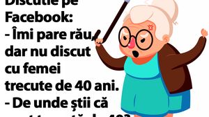 BANC | Discuție pe Facebook: "Îmi pare rău, dar nu discut cu femei trecute de 40 ani"