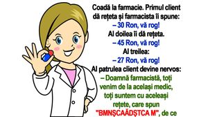 BANC | "Doamna farmacistă, mi-a scris medicul pe rețetă: BMNȘCAĂDȘTCA M. Ce înseamnă?"